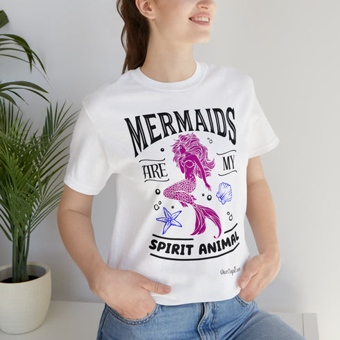 "Mermaids are my spirit animal" Fitted T-shirt